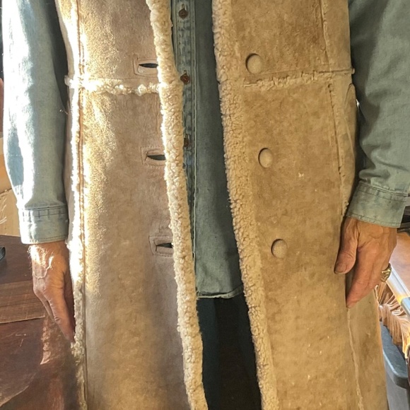 VINTAGE  LAMBS WOOL  FULL LENGTH  VEST  in need of some TLC  size  L - Picture 7 of 13